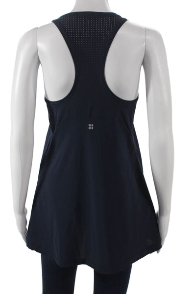 Sweaty Betty Women Basic Sleeveless Tank Blue Polyester Round Neck Size 2XS