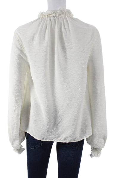 COS Womens Basic Mock Neck Long Sleeve Blouse White Size 2