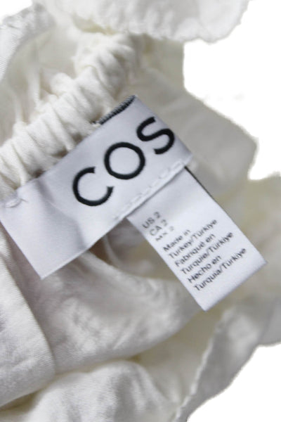 COS Womens Basic Mock Neck Long Sleeve Blouse White Size 2