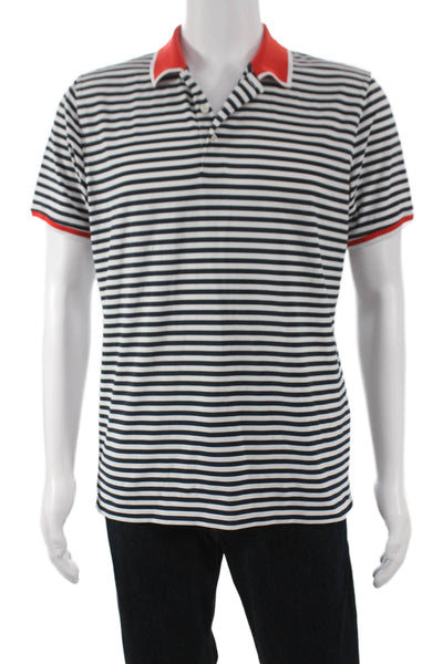 G/Fore Mens Striped Short Sleeves Polo Shirt Multi Colored Size Medium
