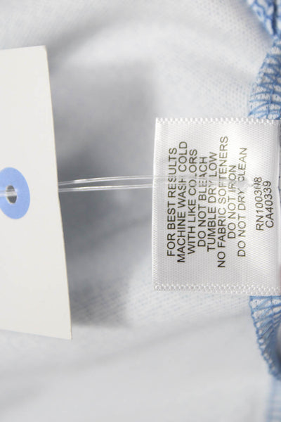 Peter Millar Mens Printed Short Sleeves Polo Shirt Blue White Size Medium