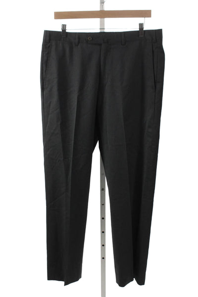 Ermenegildo Zegna Mens Dress Pants Gray Wool Button Inseam 30 Size 33