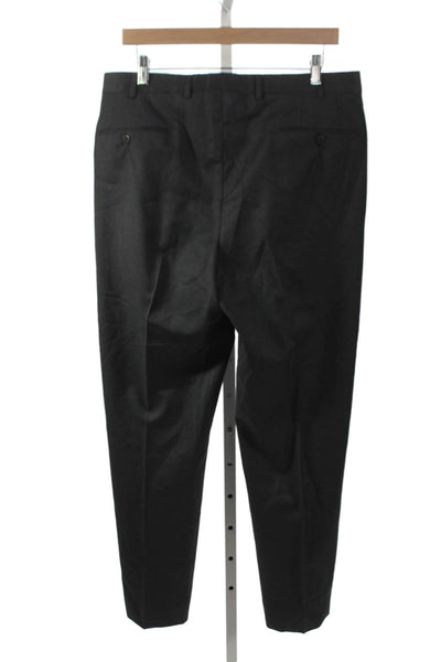 Ermenegildo Zegna Mens Dress Pants Gray Wool Button Inseam 30 Size 33