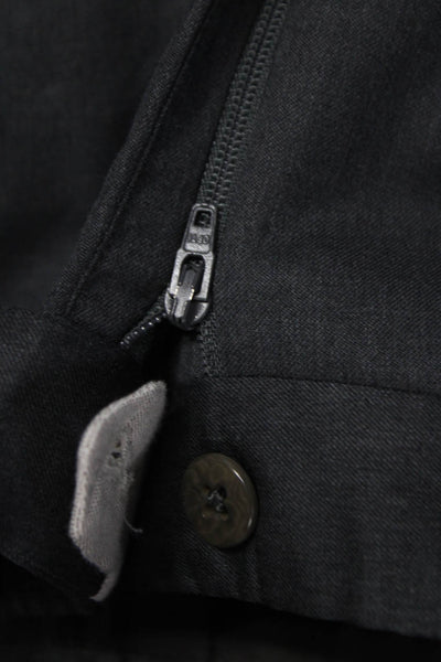 Ermenegildo Zegna Mens Dress Pants Gray Wool Button Inseam 30 Size 33
