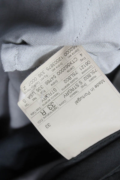 Ermenegildo Zegna Mens Dress Pants Gray Wool Button Inseam 30 Size 33