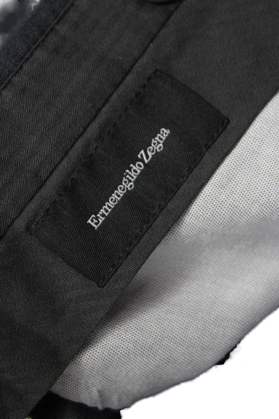 Ermenegildo Zegna Mens Dress Pants Gray Wool Button Inseam 30 Size 33