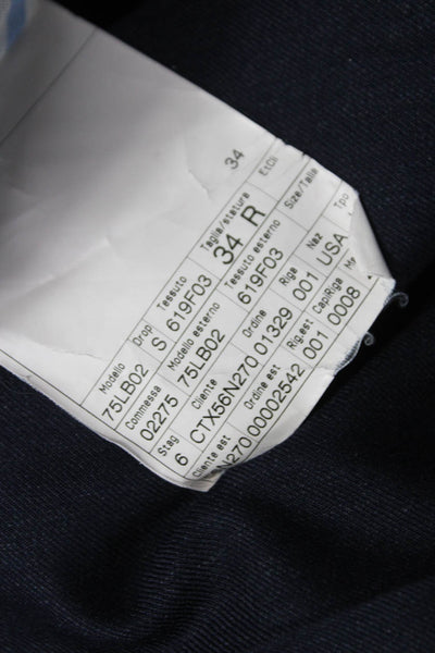 Ermenegildo Zegna Mens Blue Wool Dress Pants Size 34