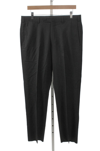 Ermenegildo Zegna Mens Dress Pants Black Wool Size 33