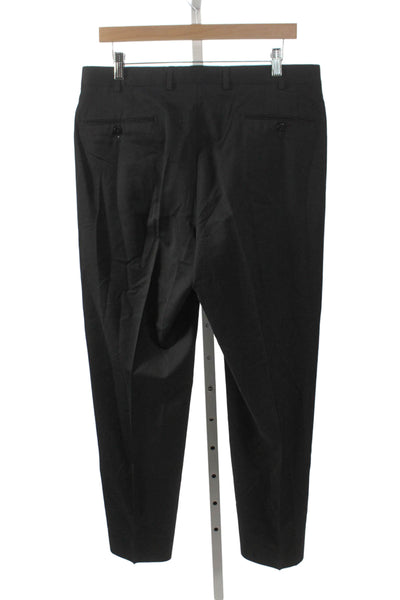 Ermenegildo Zegna Mens Dress Pants Black Wool Size 33