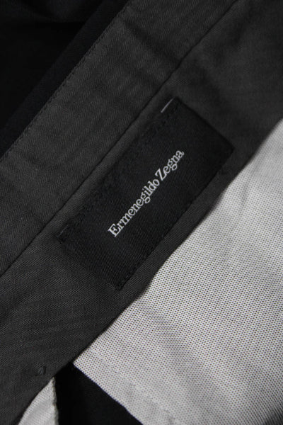 Ermenegildo Zegna Mens Dress Pants Black Wool Size 33