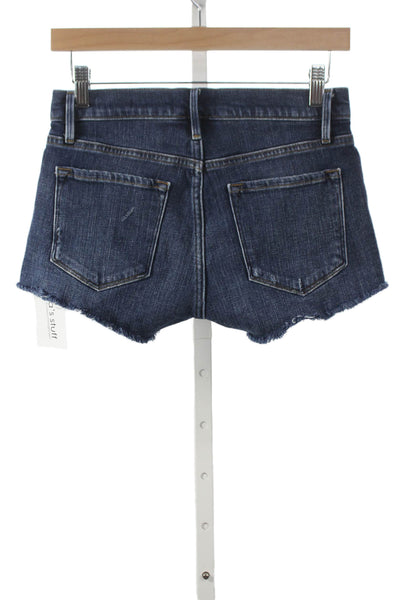 Frame Denim Womens Cut-Off Denim Shorts Blue Button Size 24