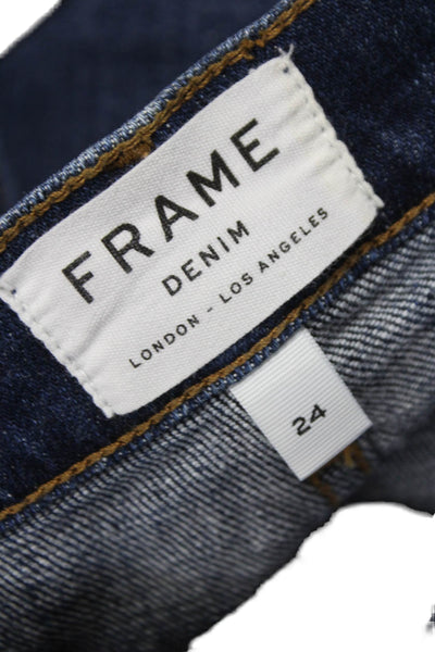 Frame Denim Womens Cut-Off Denim Shorts Blue Button Size 24