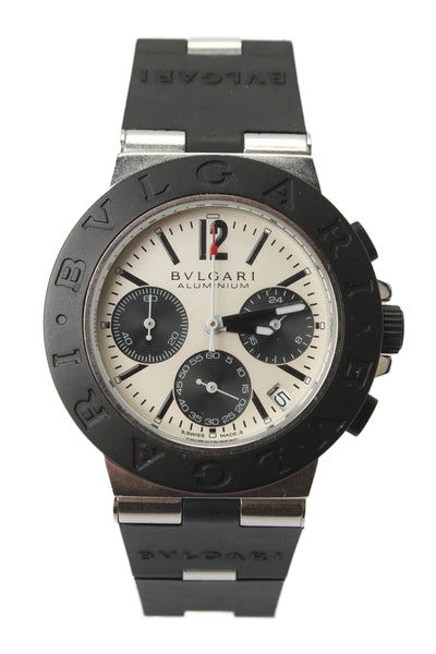 Bvlgari Mens Aluminum Rubber Automatic Chronograph Watch