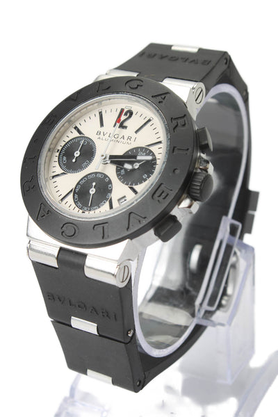Bvlgari Mens Aluminum Rubber Automatic Chronograph Watch