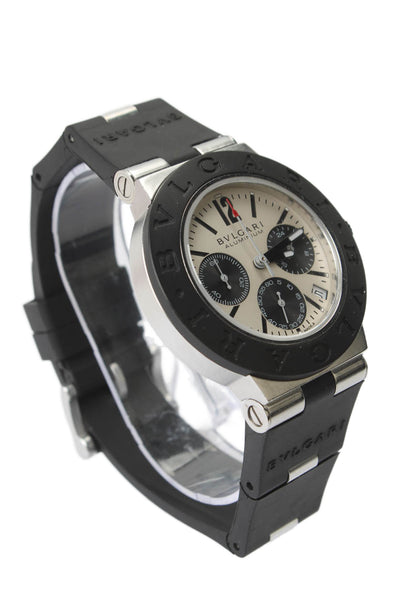 Bvlgari Mens Aluminum Rubber Automatic Chronograph Watch