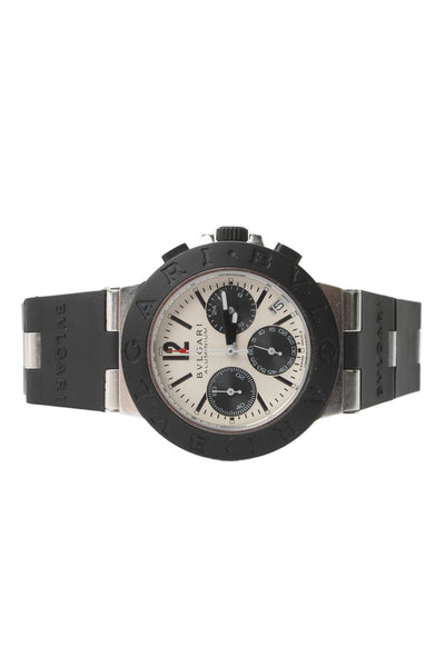 Bvlgari Mens Aluminum Rubber Automatic Chronograph Watch