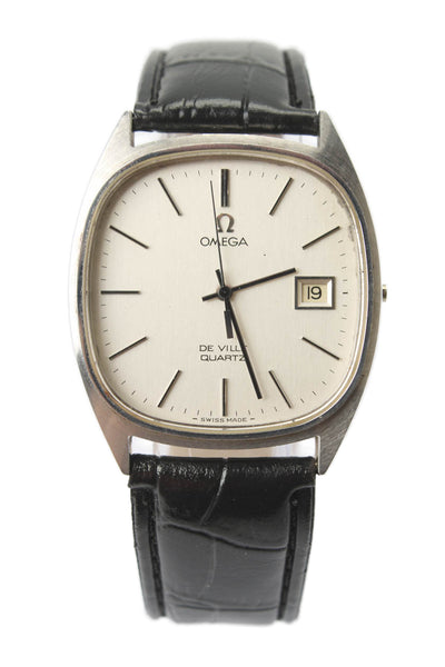 Omega De Ville Quartz Stainless Steel Leather Watch