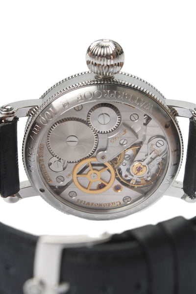 Chronoswiss Chronoswiss Mens Black White Stainless Steel 24hr Watch