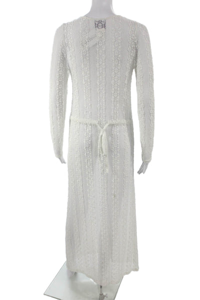 Muche Et Muchette Women Cardigan White VNeck Long Sleeve Textured Size One Size