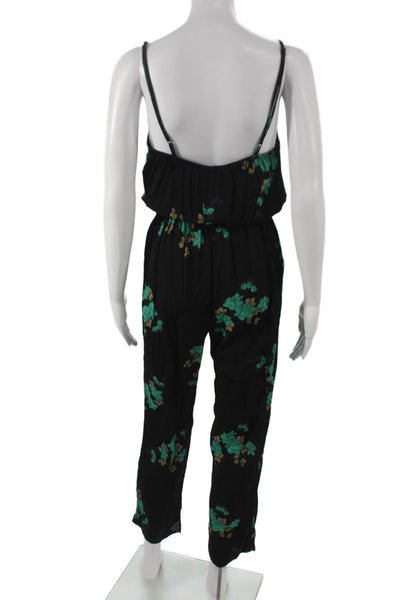 Blue Life Women Jumpsuit Black V-Neck Sleeveless Rayon Size S