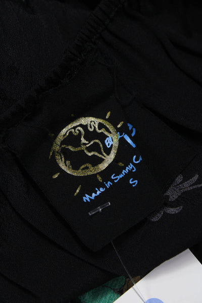 Blue Life Women Jumpsuit Black V-Neck Sleeveless Rayon Size S