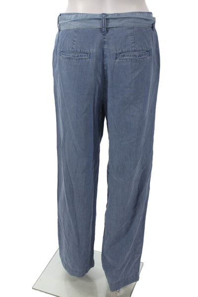 J Crew Women Blue Lyocell Dress Pants Tie Waist Size 0