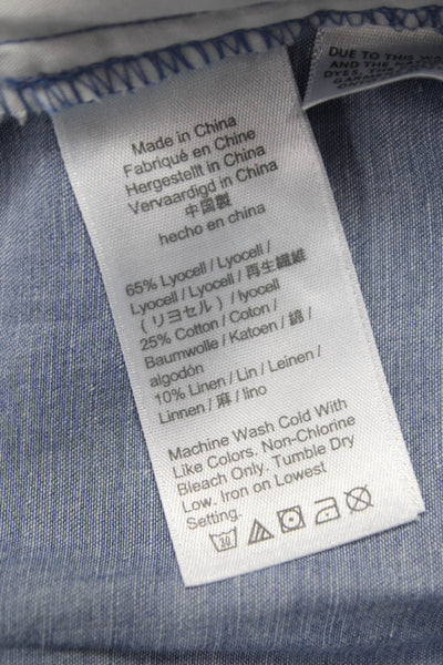 J Crew Women Blue Lyocell Dress Pants Tie Waist Size 0