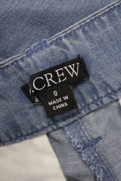 J Crew Women Blue Lyocell Dress Pants Tie Waist Size 0