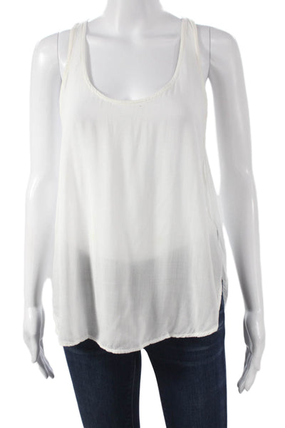 Bella Dahl Women Basic Scoop Neck Rayon Tank Sleeveless White Size XS