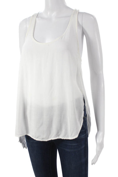 Bella Dahl Women Basic Scoop Neck Rayon Tank Sleeveless White Size XS