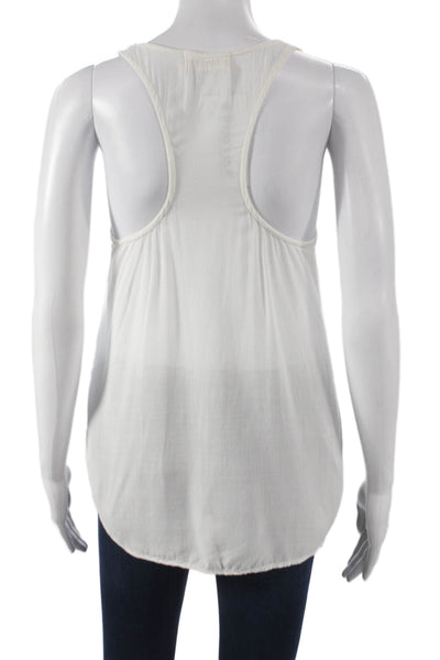 Bella Dahl Women Basic Scoop Neck Rayon Tank Sleeveless White Size XS