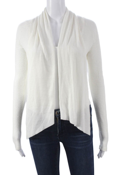 Joah Brown Women Cardigan Collared Long Sleeve White Size One Size