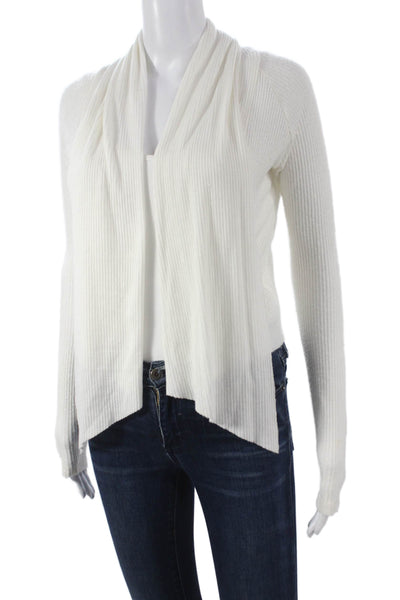 Joah Brown Women Cardigan Collared Long Sleeve White Size One Size