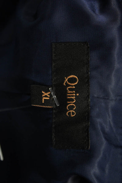 Quince Women Basic Jacket Blue Recycled Wool Blend Button Long Sleeve Size XL