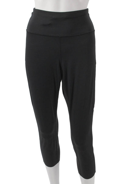 Lululemon Women Cropped Leggings Black Polyester Size 16