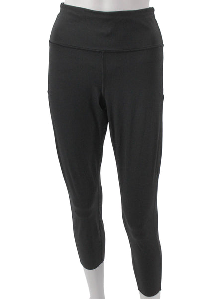 Lululemon Women Cropped Black Polyester Leggings Size 16