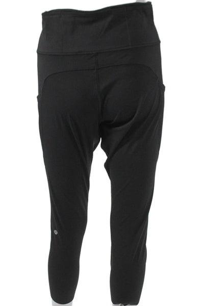 Lululemon Women Cropped Black Polyester Leggings Size 16