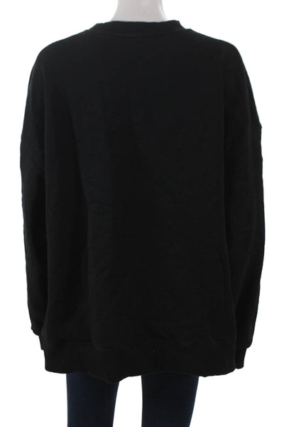 ROTATE Womens Pullover Sweatshirt Black Cotton Long Sleeve Size S