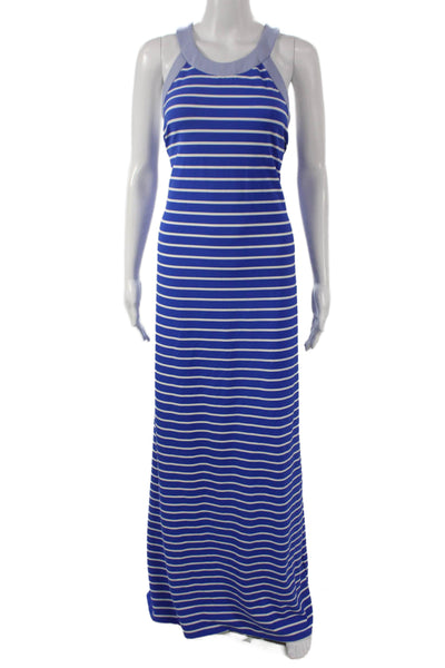 J. Mclaughlin Womens Striped Halter Maxi Dress Blue Nautical Size XL