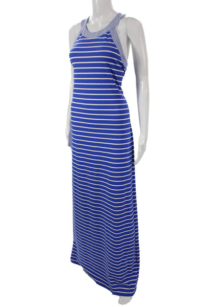 J. Mclaughlin Womens Striped Halter Maxi Dress Blue Nautical Size XL