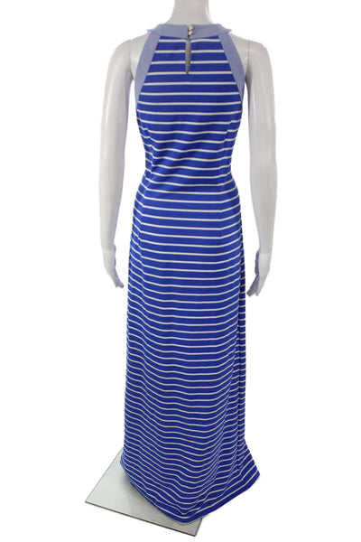 J. Mclaughlin Womens Striped Halter Maxi Dress Blue Nautical Size XL