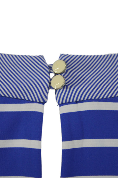 J. Mclaughlin Womens Striped Halter Maxi Dress Blue Nautical Size XL