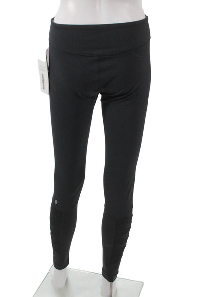 Lululemon Womens Ankle Leggings Black Nylon Pull On Size 8