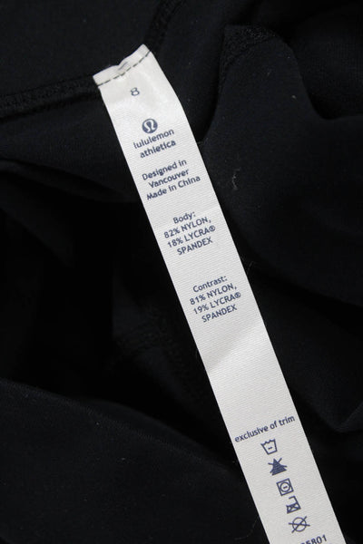Lululemon Womens Ankle Leggings Black Nylon Pull On Size 8
