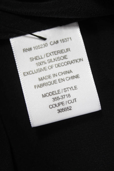 Joie Womens Black Silk Shirt Dress Long Sleeve Collared Knee Length Size L