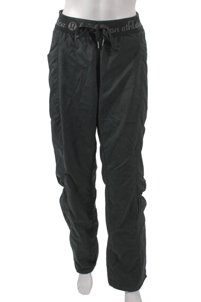 Lululemon Womens Jogger Pants Black Nylon Drawstring Inseam 32 Size 8