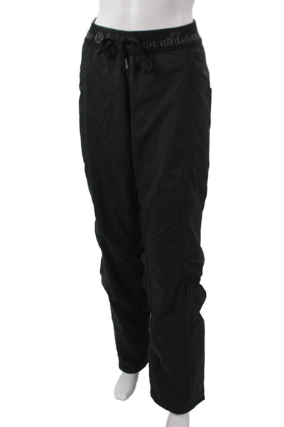 Lululemon Womens Jogger Pants Black Nylon Drawstring Inseam 32 Size 8