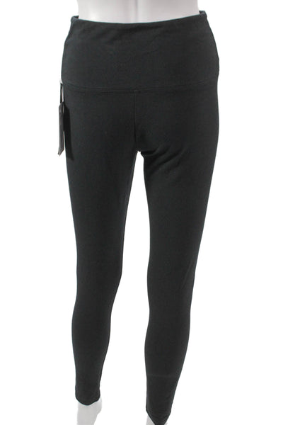Lisse Womens Ankle Leggings Black Cotton Spandex Size M