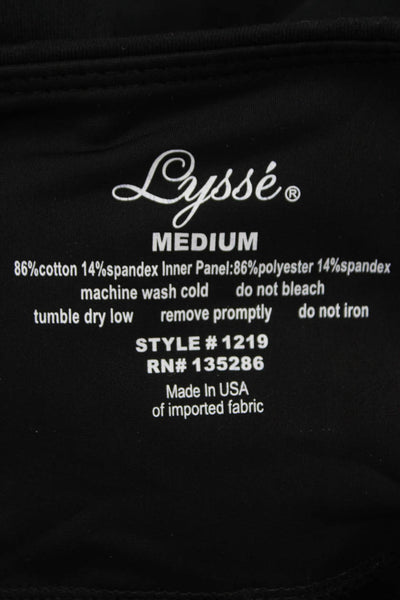 Lisse Womens Ankle Leggings Black Cotton Spandex Size M