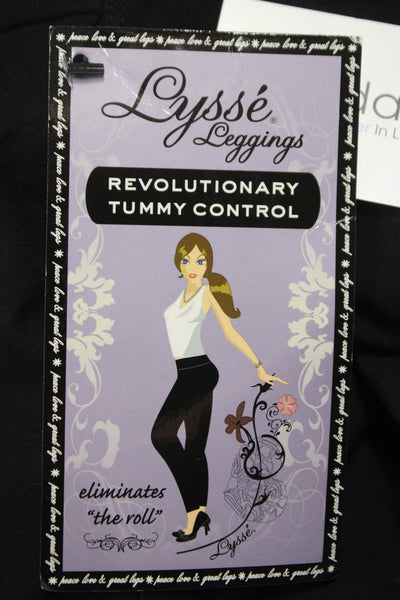 Lisse Womens Ankle Leggings Black Cotton Spandex Size M